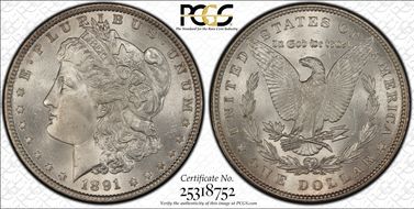 1891 $1 MS65