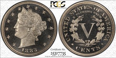 1883 5C With CENTS PR67CAM