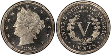 1883 5C With CENTS PR67CAM