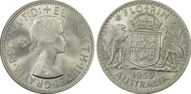 1959(m) Florin KM-60  Ag MS65