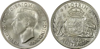 1942(m) Florin KM-40  Ag MS63