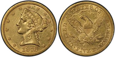 1873-S $5 AU53