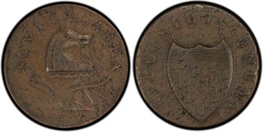 1787 NJ 1/2P Outlined Shield AU50BN