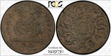 1787 Fugio 1C States United, 4 Cinq VF35BN