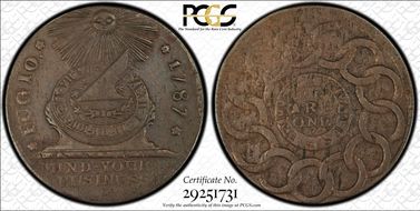 1787 Fugio 1C United States, 4 Cinq XF45BN