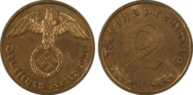 1938-A 2 Pfg J-362 MS64RB