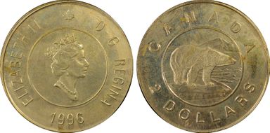 1996 $2 Canadian Planchet MS63