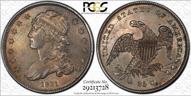 1831 25C B-1, Small Letters MS63