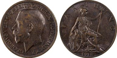 1918 1/4D S-4059 Blackened finish MS63