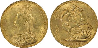 1888 Sov S-3866B DISH L9 2nd Obverse MS62