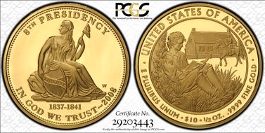 2008-W $10 Van Buren's Liberty PR70DCAM