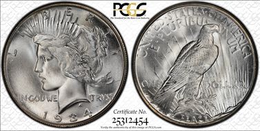 1934-S $1 MS64+