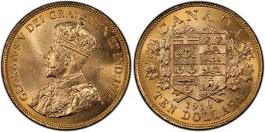 1914 $10 Gold Reserve MS63+
