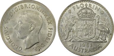 1951(m) Florin KM-48  Ag MS62