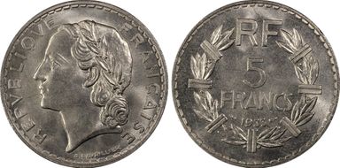 1933 5 Fr Gad-760 Lavrillier F-336 MS66