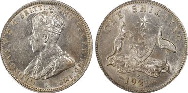 1921(sy) Shil Star KM-26  Ag AU58