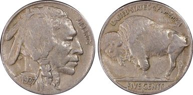 1937-D 5C 3 Legs XF40