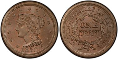 1850 1C N-26 MS66+ BN
