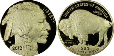 2012-W $50 American Buffalo .9999 Fine Gold PR70DCAM