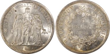 1873-A 5 Fr Gad-745a F-334 MS63