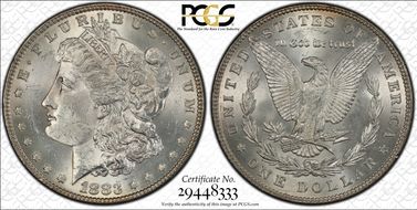 1883 $1 VAM 10, Sextupled Stars MS64