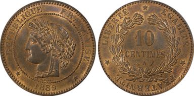 1889-A 10C Gad-265a F-135 MS65RB