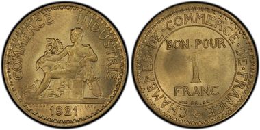 1921 1 Fr Gad-468 F-218 MS65