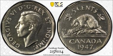 1947 5C Maple Leaf SP67