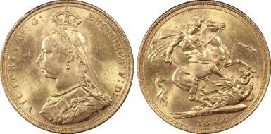 1888-S Sov S-3868DISH S9 1st Obverse Angled J MS63