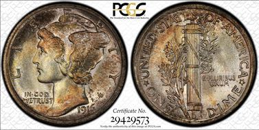 1916 10C Mercury MS67FB