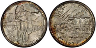 1933-D 50C Oregon MS67+