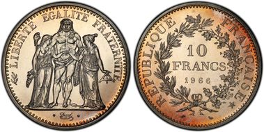 1966 10 Fr Gad-813 F-364 MS68