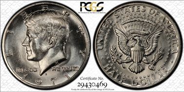 1971-D 50C DDO, FS-102 MS65