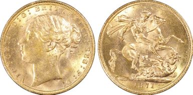 1871 Sov S-3856A St. George Sm BP MS63