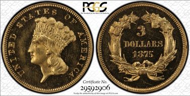 1875 $3 PR64CAM