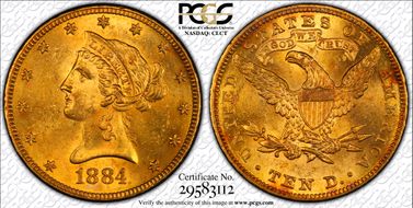 1884 $10 MS63