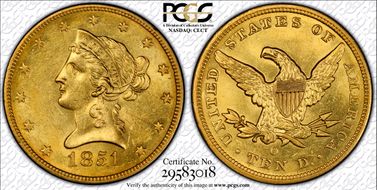 1851-O $10 MS62