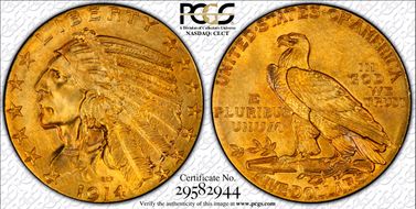 1914 $5 MS64+