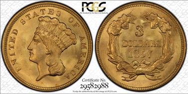 1857 $3 MS66