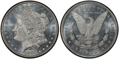1881 $1 MS65PL