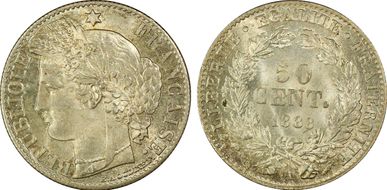 1888-A 50C Gad-419a F-189 MS65