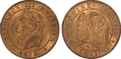 1870-A 1C Gad-87 F-103 MS64RB