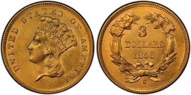 1856-S $3 MS61