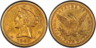 1843-C $5 MS62