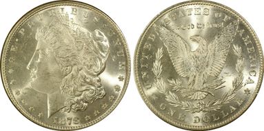 1878 7TF $1 VAM 203, Short Leaf MS64