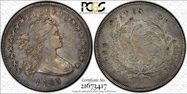 1795 $1 BB-51, Off-Center Bust XF45