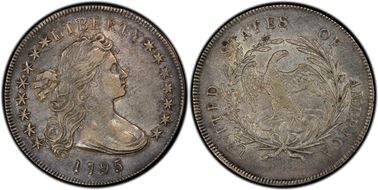 1795 $1 BB-51, Off-Center Bust XF45