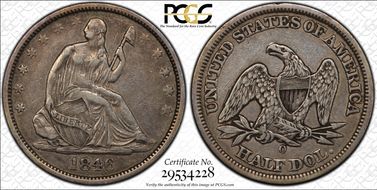 1846-O 50C WB-1 Medium Date RP6 XF40