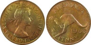 1963 Y. (p) 1D KM-56 MS64RB