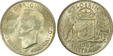 1942(m) Florin KM-40  Ag MS64